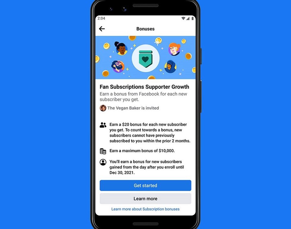 Servicio de suscripción de Facebook