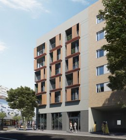 La nueva promoción de viviendas que el Ayuntamiento de Barcelona construirá en el ámbito de la 'supermanzana' del Poblenou.