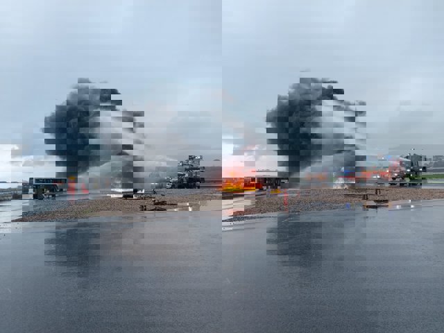 Simulacro de accidente aéreo en el aeropuerto Seve Ballesteros-Santander