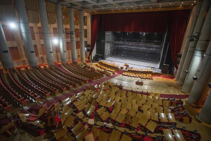 Comienzo de las obras en el auditorio de la Casa Colón de Huelva.