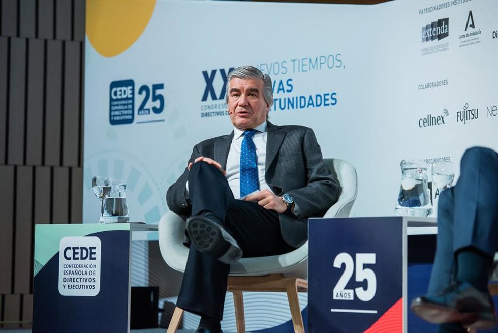 El presidente ejecutivo de Naturgy, Francisco Reynés, durante su intervención.