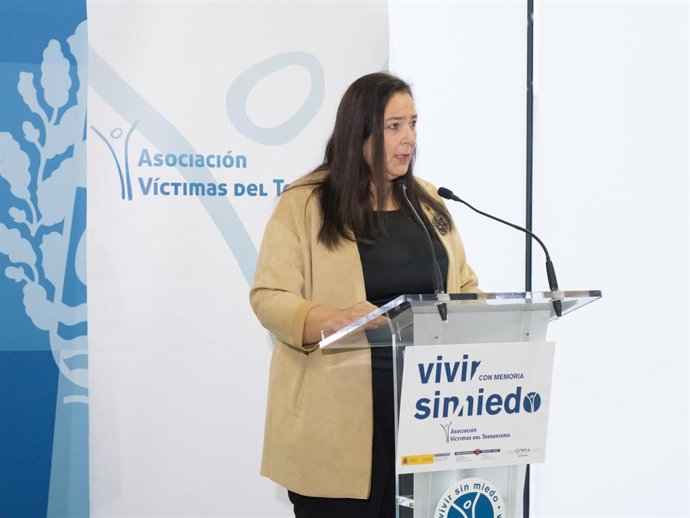 Archivo - La preisdenta de la AVT, Maite Araluce, en una imagen de archivo