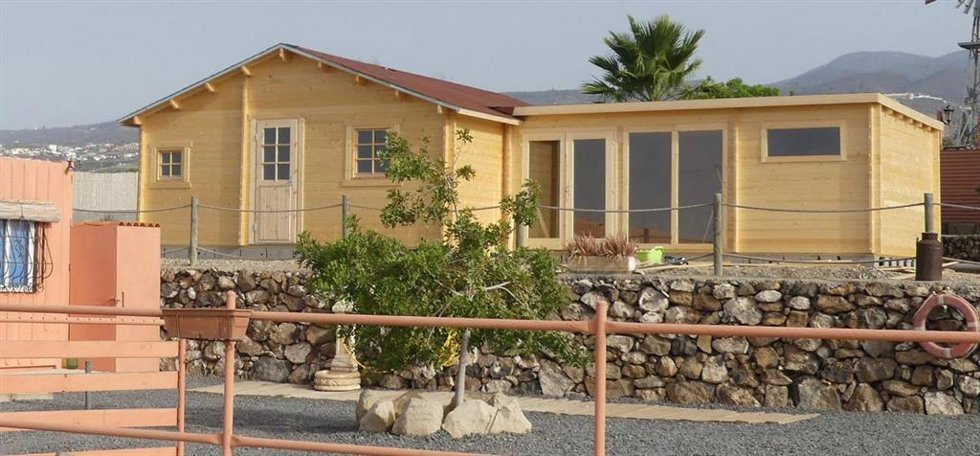 Modelo de casa de madera adquirido por el Gobierno de Canarias para afectados por la erupción volcánica