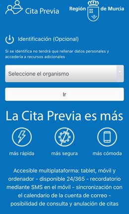 Imagen de la nueva plataforma para solicitar cita previa.