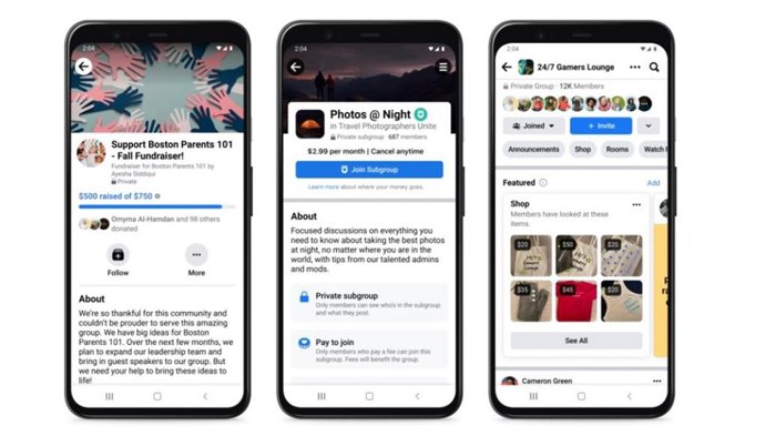 Subgrupos de pago de Facebook
