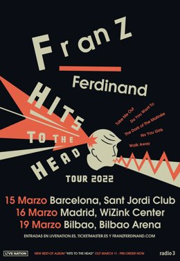 Cartell de la gira espanyola de Franz Ferdinand el 2022