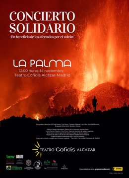 Instituciones, artistas y músicos se unen en un concierto solidario en beneficio de los afectados por el volcán de La Palma