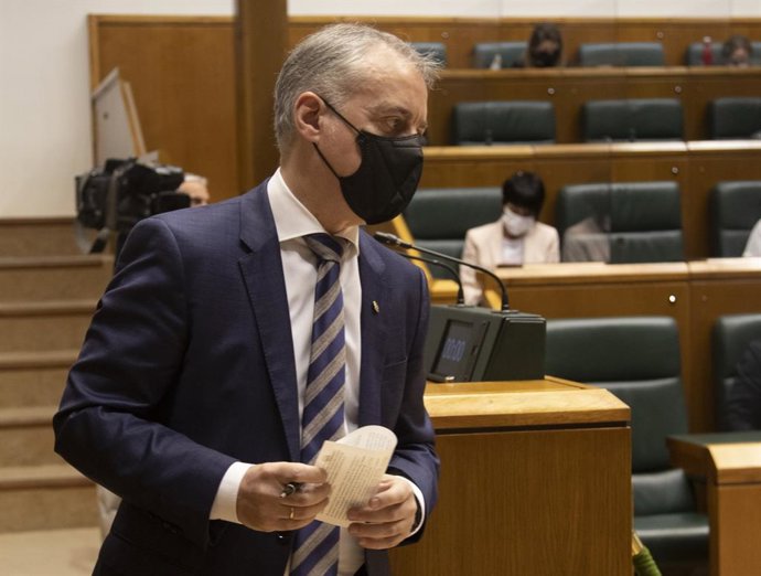 Archivo - El lehendakari, Iñigo Urkullu, en el pleno de control del parlamento vasco