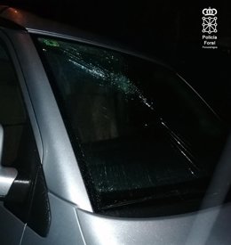 Imagen del cristal roto en Baztán.