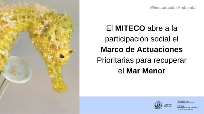 El MITECO abre a la participación pública el Marco de Actuaciones Prioritarias para recuperar el Mar Menor