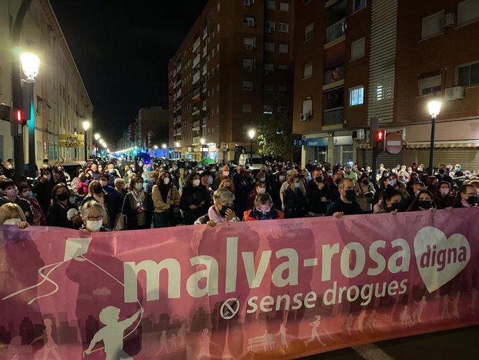 Protesta en el barrio de la Malva-rosa de Valncia