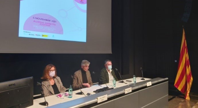 El conseller Josep Maria Argimon en el cierre de la Jornada de Violencia Machista y Salud Mental