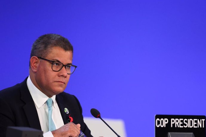 02 November 2021, United Kingdom, Glasgow: Alok Sharma, President of COP26 attends the UN Climate Change Conference (COP26) at the Scottish Event Campus (SEC). Photo: Hannah Mckay/PA Wire/dpa