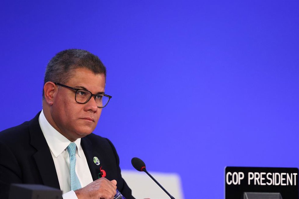 02 November 2021, United Kingdom, Glasgow: Alok Sharma, President of COP26 attends the UN Climate Change Conference (COP26) at the Scottish Event Campus (SEC). Photo: Hannah Mckay/PA Wire/dpa