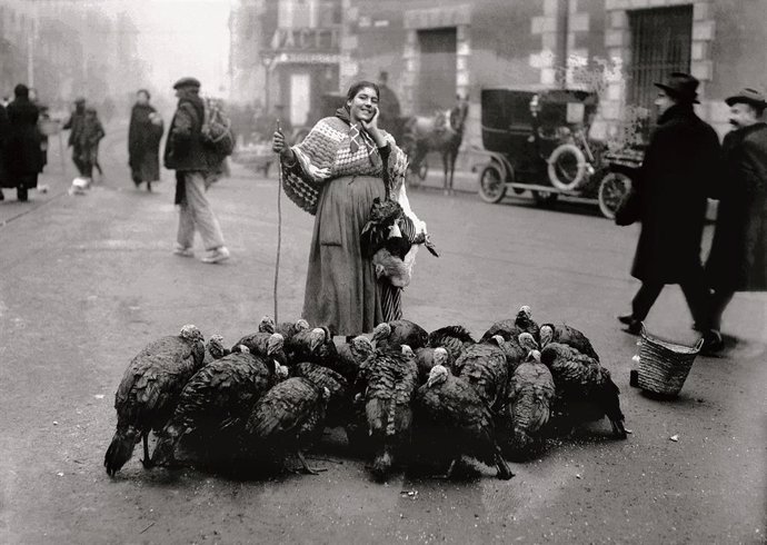 Vendedora de pavos en 1922 en la exposición dedicada a la firma fotográfica Alfonso, autores de la memoria visual del siglo XX español