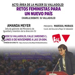 Amanda Meyer visita este lunes Valladolid para participar en un acto organizado por IU.