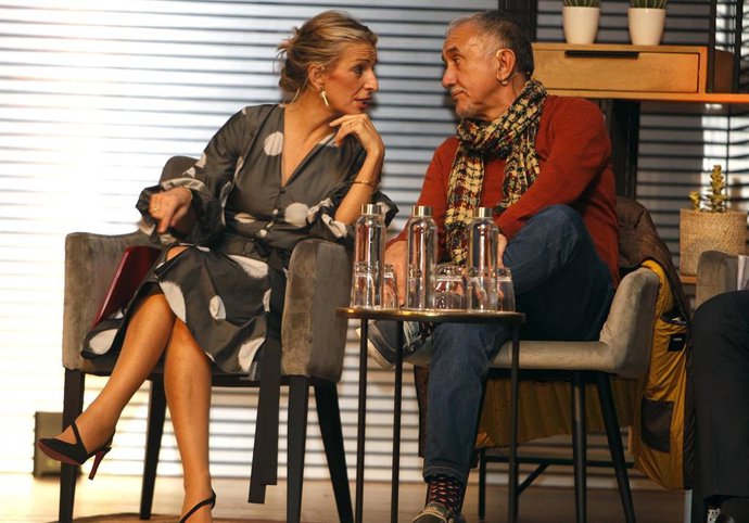 La vicepresidenta segunda y ministra de Trabajo y Economía Social, Yolanda Díaz y el secretario general de UGT, Pepe Álvarez, participan en el V Foro El Económico, con el título La fuerza del diálogo. 