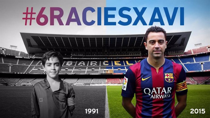 Archivo - Xavi Hernández se despide del Barcelona