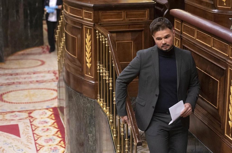 El portavoz parlamentario de ERC, Gabriel Rufián, en una sesión plenaria en el Congreso 