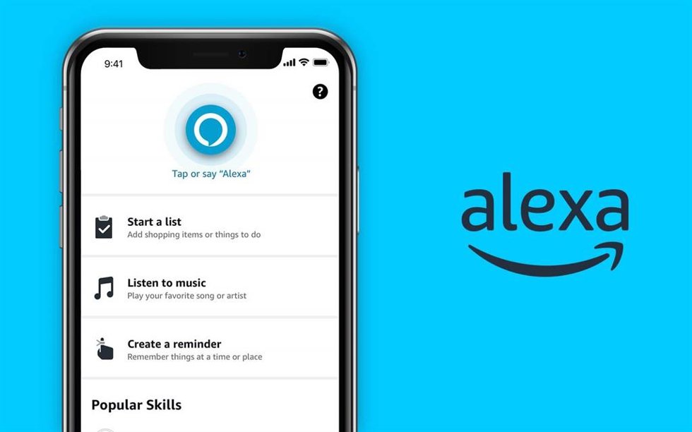 Aplicación de Alexa en un smartphone.
