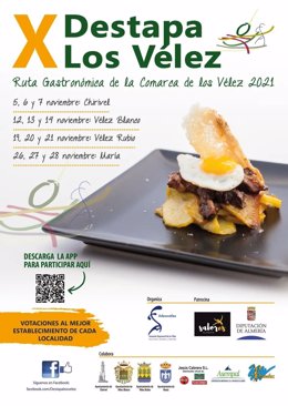 Cartel de la X edición de la ruta gastronómica 'Destapa Los Vélez'