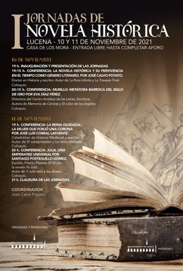 Cartel de las I Jornadas de Novela Histórica de Lucena.