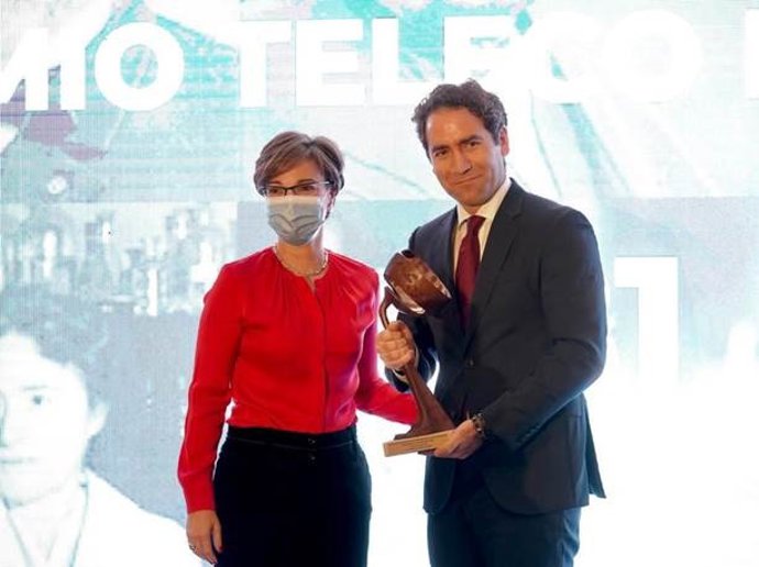 El secretario general del Partido Popular, Teodoro García Egea, recibió ayer el premio 'Teleco del Año 2021'.