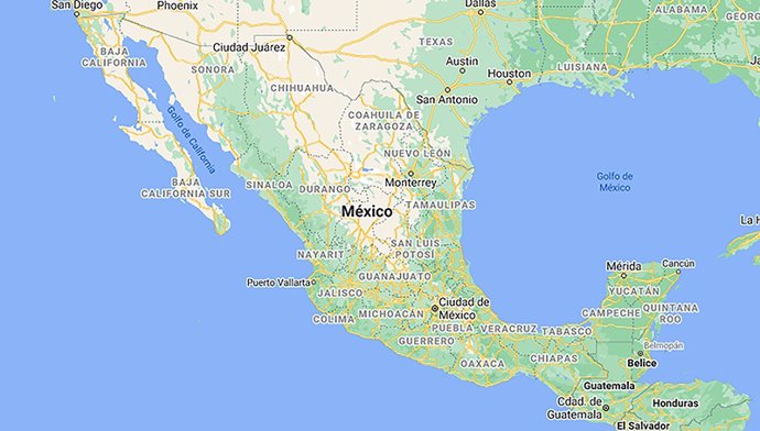 Imagen de un mapa de México