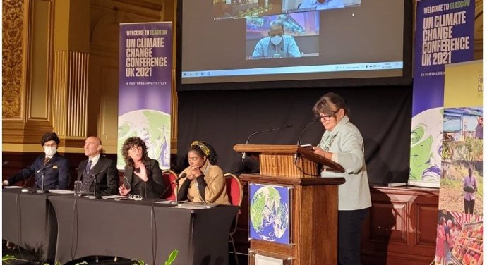 La consellera d'Acció Climtica, Alimentació i Agenda Rural de la Generalitat, Teresa Jord, en la Cimera del Clima COP26 a Glasgow