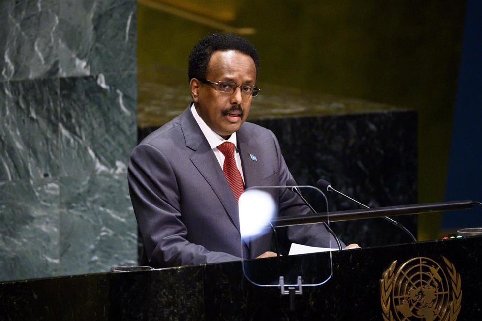 Archivo - El presidente de Somalia, Mohamed Abdulahi 'Farmajo' interviene ante la Asamblea General de la ONU