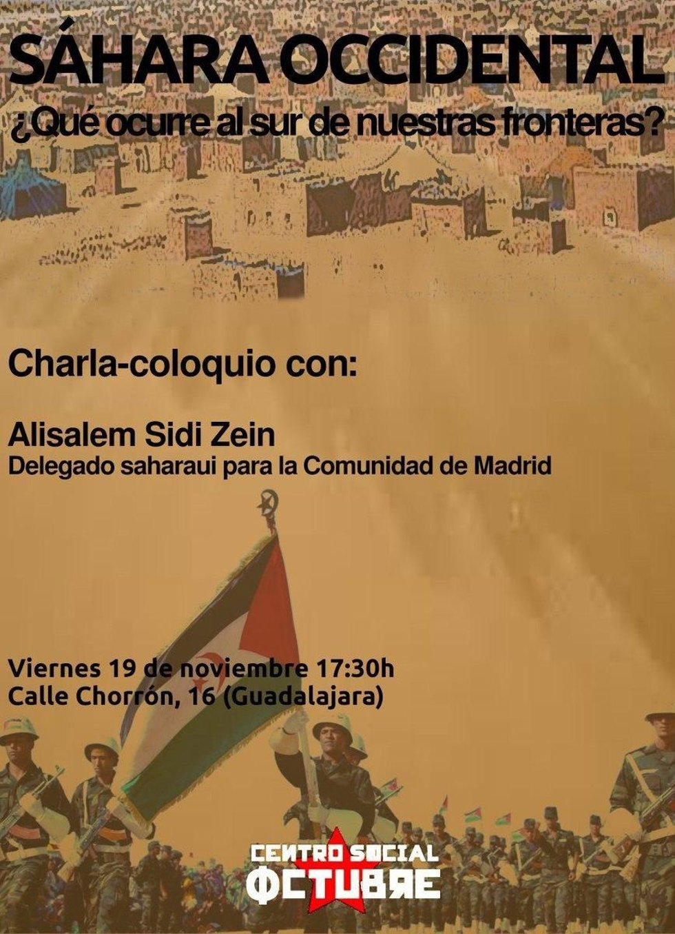 Cartel de la charla-coloquio.