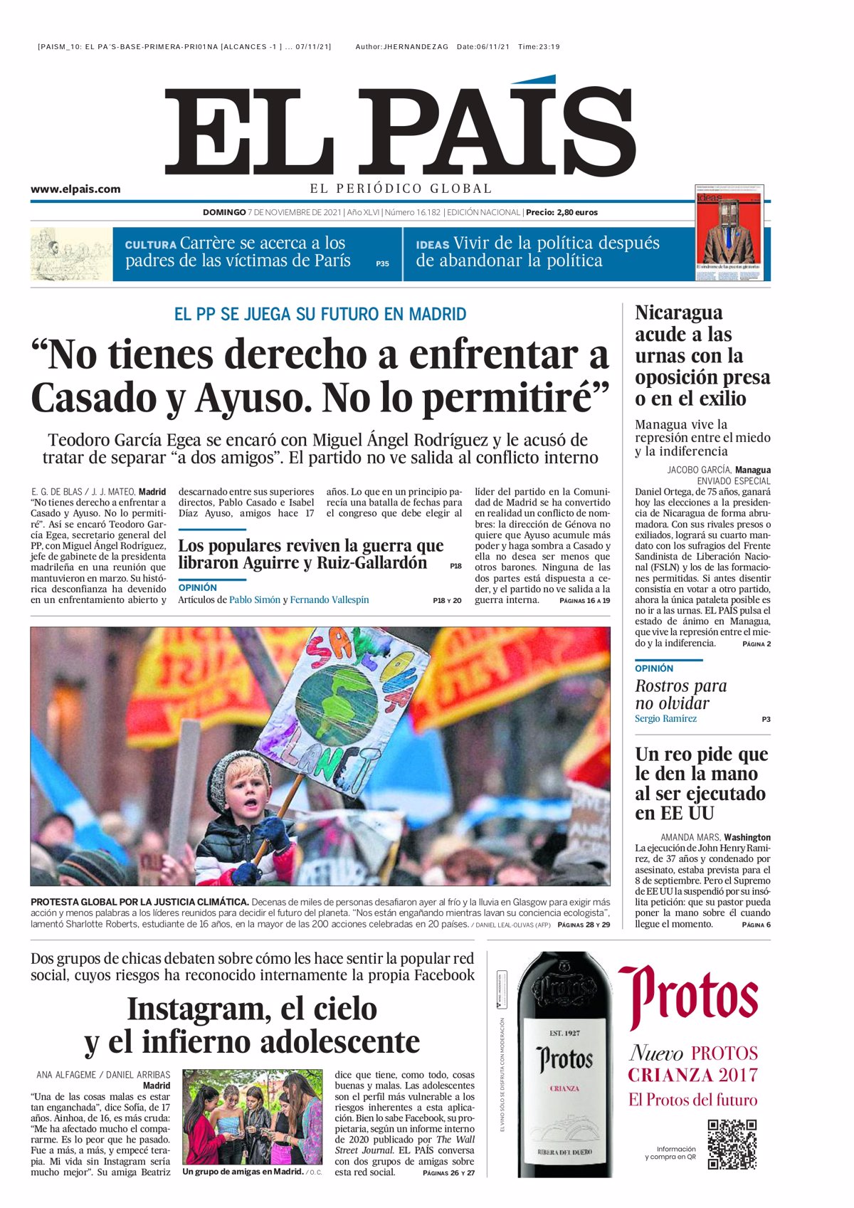 Las portadas de los periódicos del domingo 7 de noviembre