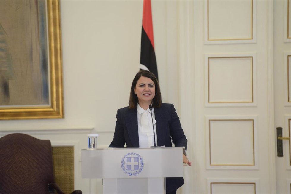 Archivo - La ministra de Exteriores de Libia, Najla Mangush