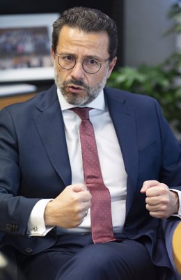 El consejero de Economía, Javier Ferández-Lasquetty, durante una entrevista con Europa Press en la Asamblea de Madrid, a 4 de noviembre de 2021, en Madrid, (España).