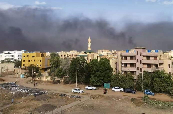 Panormica de Khartum durant el cop d'estat contra el primer ministre sudans, Abdalá Hamdok