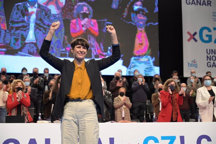 La portavoz nacional del BNG, Ana Pontón, en la XVII Asamblea Nacional del BNG, en el Coliseum de A Coruña, a 6 de noviembre de 2021, en A Coruña, Galicia, (España).