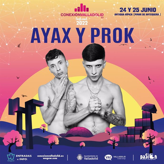 Cartel promocional de la actuación de Ayax y Prok en el Conexión Valladolid Festival