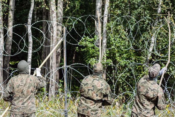 Archivo - Refuerzo de la seguridad en la frontera entre Polonia y Bielorrusia