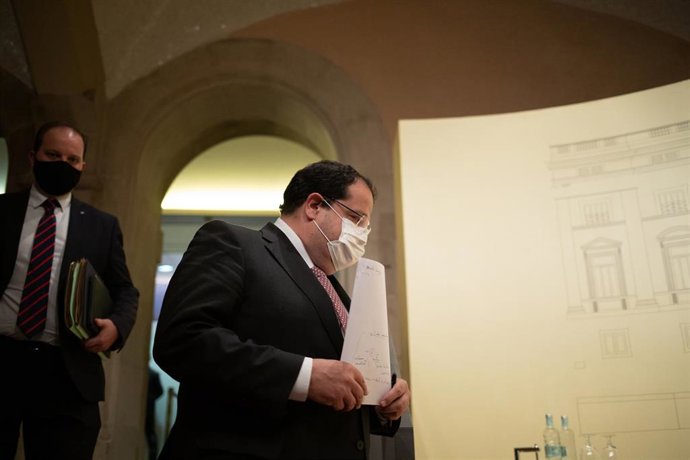 El conseller de Interior de la Generalitat de Catalunya, Joan Ignasi Elena, tras la reunión de la Junta de Seguridad de Catalunya, a 4 de noviembre de 2021, en Barcelona, Catalunya (España).