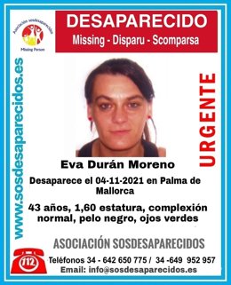 Buscan a Eva Durán Moreno, desaparecida el jueves en Palma.