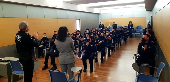 Nuevos agentes de la policía local de Palma que comienzan su periodo de práctica.