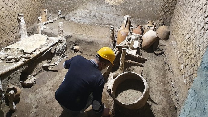 Imagen de la habitación para sirvientes encontrada en Pompeya