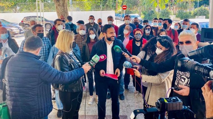 El Portavoz Socialista En El Ayuntamiento De Málaga, Daniel Pérez, En La Presentación Oficial De Su Candidatura Para Optar A Ser El Secretario General Del PSOE Malagueño.