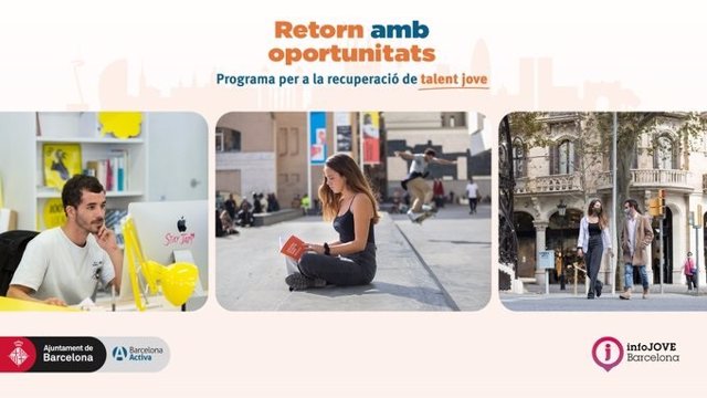 Cartel del programa 'Retorn amb Oportunitats' que ha impulsado el Ayuntamiento de Barcelona.
