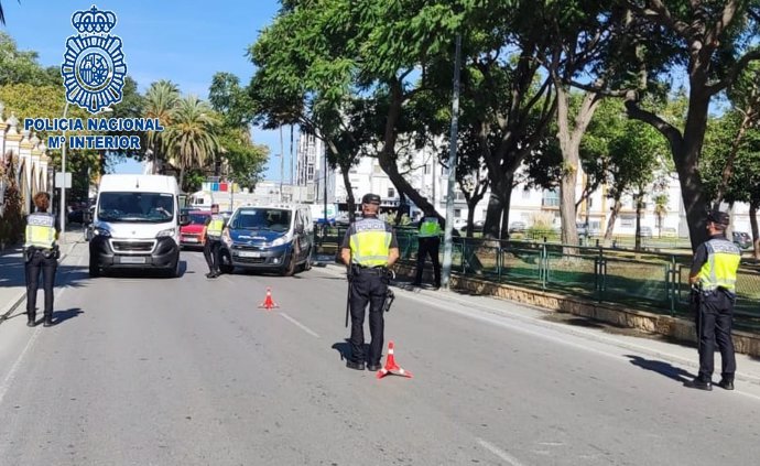 Control policial en El Puerto de Santa María.