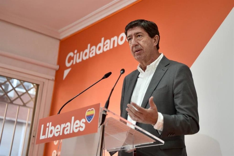 El vicepresidente de la Junta y coordinador de Cs Andalucía, Juan Marín, en una imagen de archivo.