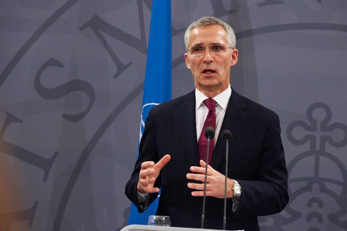03 November 2021, Denmark, Copenhagen: The North Atlantic Treaty Organization (NATO) Secretary General Jens Stoltenberg speaks at a joint press conference with Danish Prime Minister Mette Frederiksen (not pictured) following their meeting. Photo: Steffe