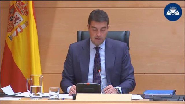 Captura de pantalla de la intervención de Ángel Ibáñez ante la Comisión de Economía y Hacienda de las Cortes.