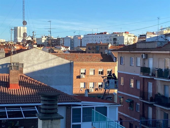 Imagen de un incendio en un piso de la calle madrileña de Ofelia Nieto
