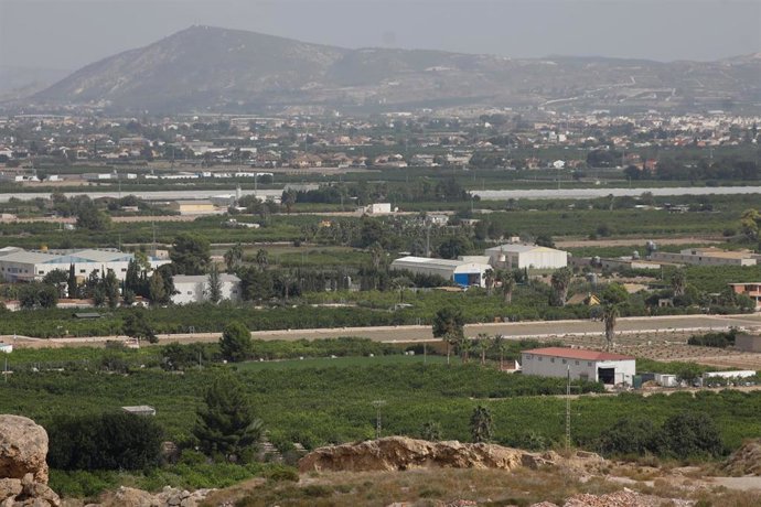 Archivo - Imagen de archivo de la vista aérea de una huerta en la comarca de la Huerta de Murcia